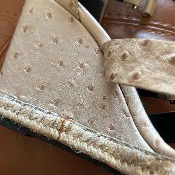 Balanciaga Paris ostrich Shoes sandals wedge. Sz 41 - Picture 7 of 7